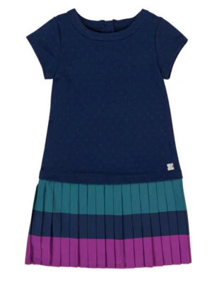 Vestido Deux Par Deux Azul Plisado Milano Talla 6 Foto 1 de 4