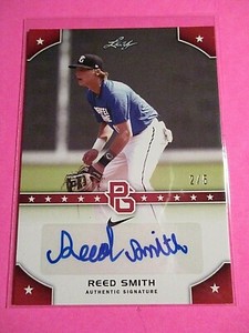 2015 Leaf Perfect Game, National Showcase, PG Autograph RED #d/5 Reed Smith TROY