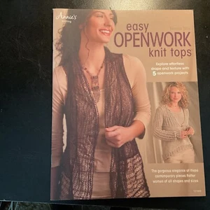 Knitting Patterns- Easy Openwork Knit Tops, Vests, Sweater Tops - Picture 1 of 6