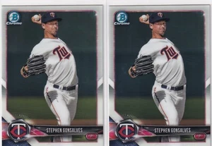 LOT (2) 2018 BOWMAN CHROME PROSPECTS RC STEPHEN GONSALVES TWINS - H2523 - Picture 1 of 2