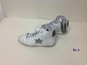 scarpe sneakers uomo stivaletto pelle bianco stella grigio M - Foto 1 di 7