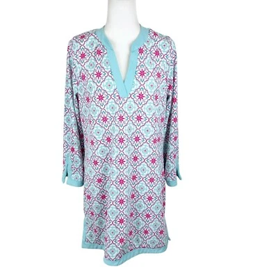 Vestido Aqua et Sol Mujer Grande Azul Rosa Floral Encubrimiento Manga Larga Elastizado Natación Foto 1 de 4