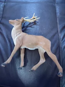 Vintage Christmas Reindeer decoration plastic flocked brown Deer Stag Buck Decor - Picture 1 of 16