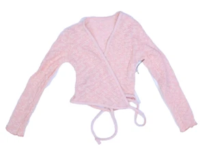 Wear Moi Levana Warm Up Dance Cross Over Long Sleeve Wrap Pink Girls 10/12 - Picture 1 of 13