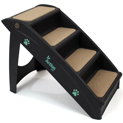 Dog Pet Puppy Plastic Foldable Stairs Folding Ramp Access Steps Lightweight - Image 1 of 4