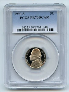 1990 S 5C Jefferson Nickel Proof PCGS PR70DCAM - Picture 1 of 1