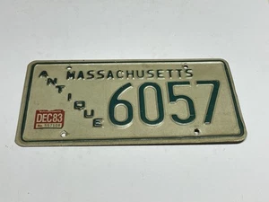 Vintage 1983 Massachusetts ANTIQUE License Plate # 6057 - Picture 1 of 2