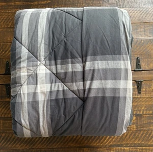 Pottery Barn Xander Plaid Comforter Black White Twin/ XL Quilt NWOT - Picture 1 of 3