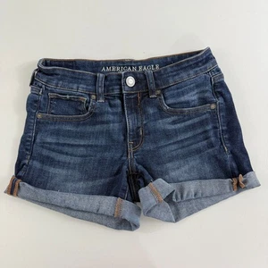American Eagle Outfitters Next Level Stretch Denim Midi Shorts Women's 6 - Picture 1 of 12