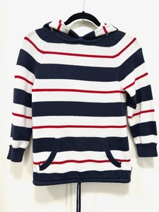Polo Jeans Co. Ralph Lauren Sweatshirt Hood Striped Blue Red Cotton S *Stains - Picture 1 of 13