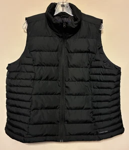 Lands' End Women's Quilted DOWN VEST Black Full Zip Size 1X Insulated EXCELLENT - Picture 1 of 7