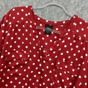 Torrid 3 Harper Disney Minnie Mouse Semi Sheer Tunic Shirt Womens Plus 3X Red - Picture 1 of 9