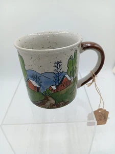 Vintage Steinzeug Bauernhaus Kaffeebecher - Bild 1 von 3