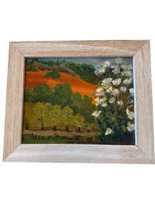 Original Ölgemälde Landschaft Blumen signiert gerahmt Realismus - Bild 1 von 8