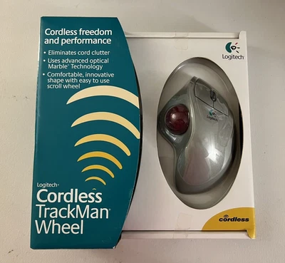 Logitech Cordless Trackman Wheel Computer Mouse, NIB, FACTORY SEALED. NEW! 2002 - Image 1 of 4