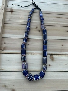 Antike 6 Lagen Chevron Venezianische Handel Perlen Afrika Groß 18-30 mm - Bild 1 von 23