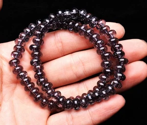 8.3*8.3*4.5mm Genuine Natural Black Super 7 Seven lepidocrocite Beads Bracelet - Picture 1 of 6