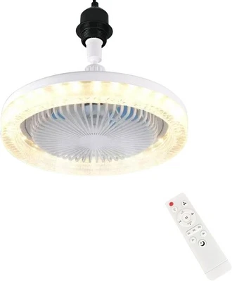 LED Ceiling Fan Light, 3 Speeds, 3 Colors, White - Image 1 of 4