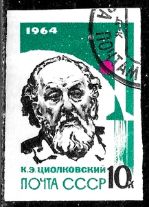 HICK GIRL- USED RUSSIA STAMPS SC#2886 1964 KONSTANTINE TSIOLKOVSKY K739 - Picture 1 of 2
