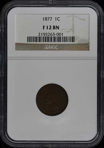 1877 Bronze Indian Cent 1C NGC F12BN - Picture 1 of 4