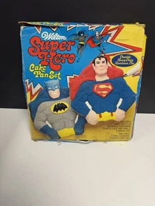 1977 WILTON SUPER HERO SUPERMAN CAKE PAN SET WITH ORIGINAL BOX READ DESCRIPTION - Picture 1 of 14