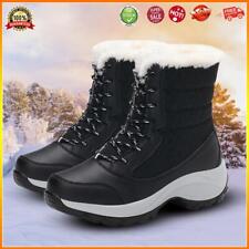 Waterproof Ankle Bootie Non-slip Plush Warm Ankle Boots Plus Size (Black 39)