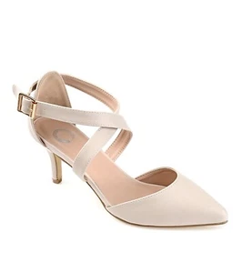 JOURNEE COLLECTION RIVA Women’s Strappy Pointed Toe Stilleto Heel Nude | US 7.5 - Picture 1 of 5