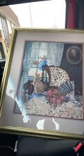 Peeping Tom By Glynda Turley Painting Signed,numbered,framed Art 1988 Cat Rare