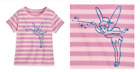 Size 4 Sparkling Tinkerbell on Lavender Striped Tee Shirt NIP Disney Store