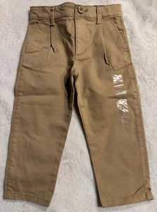 NWT Baby Gap Kids Toddler Boys Khaki Tan Comfort Stretch Pants Size 2 Years - Picture 1 of 11