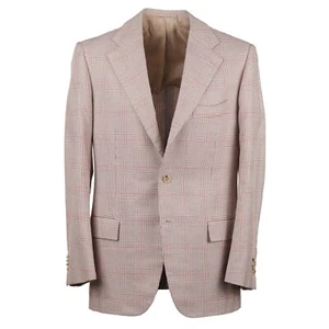 Cesare Attolini Brown and Red Layered Check Cotton Sport Coat 42R (Eu 52) - Picture 1 of 10