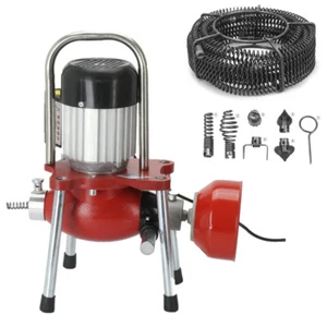 370W Electric Drain Cleaner Machine Plumbing Sewerage Pipe Machine w/7 Cutters - Picture 1 of 16