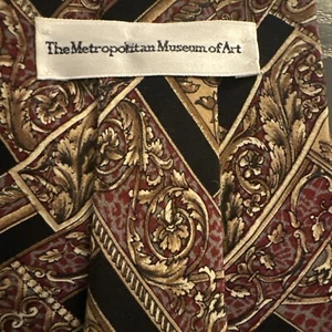 Metropolitan Museum of Modern Art Tie Necktie Black Tan 60x4 In Classic - Picture 1 of 4