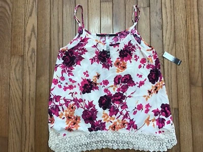 Nueva camiseta sin mangas Kensie Cami camisola talla M dobladillo de encaje correa de españa floral precio de venta sugerido por el fabricante $55 Foto 1 de 4