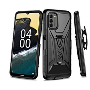 Nokia G400 5G / Nokia Style + custodia armatura cavalletto fondina nera 5G con clip da cintura - Foto 1 di 6