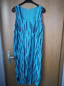 tolles Damen Sommerkleid aus Leinen, Gr. 48/50, türkis/dunkelblau, Taschen - Bild 1 von 1