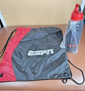 MOCHILA CON CORDÓN ESPN o BOLSA DE GIMNASIO y BOTELLA DE AGUA ESPN NUEVA SIN ETIQUETAS - Imagen 1 de 8