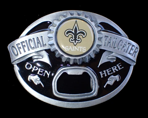 NEW ORLEANS SAINTS TAILGATER BELT BUCKLE WITH BOTTLE OPENER SISKIYOU PEWTER Cover