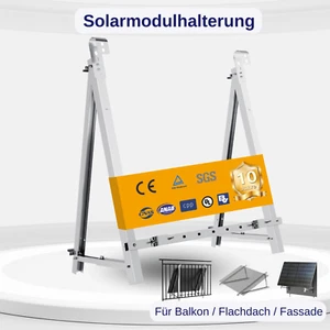 Balkonkraftwerk Halterung 1300mm, Solarmodul Halterung verstellbar Winkel 10-30° - Bild 1 von 11