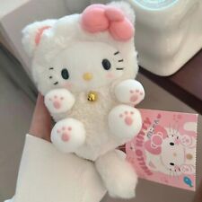 Cute Bell Hello Kitty Pendants Women Girls Backpack Plush Doll Keychain
