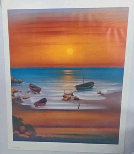 VTG Frederico Righi Sunset William & Elizabeth Myron Patt. 1980 Print 22"x17.5" - Picture 1 of 9