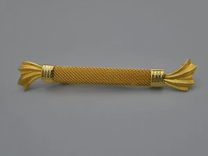 Vintage strukturierte goldfarbene Haarspange Stab Schieber Metallspange Made in England 4" - Bild 1 von 9