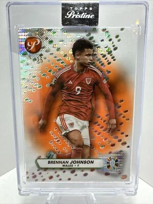 2023 Topps Pristine Road To Euro 2024 Brennan Johnson Orange Refractor 21/25  - Image 1 of 4