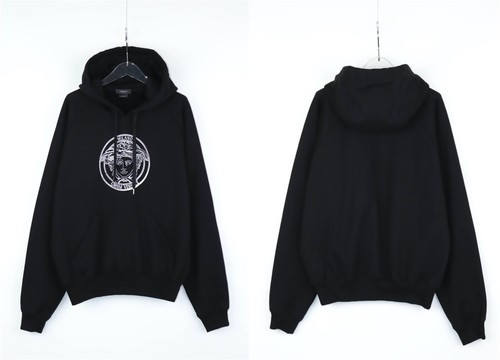 Felpa con cappuccio Gianni Versace Milano Made in Italy Grande Logo Grafica Nera L Fit College