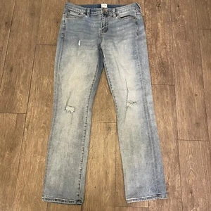 J Crew Jeans Damen Gr. 27 Blau Denim Light Wash Straight Leg Distressed Stretch - Bild 1 von 7