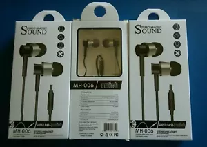 Universal Stereo Headphone Earphone In-ear Ear Bud Wired Headset & 3.5mm Mic (3) - Picture 1 of 6