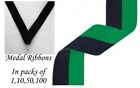 Green and Black Medal Ribbons with clip Woven in packs of 1,10,50,100