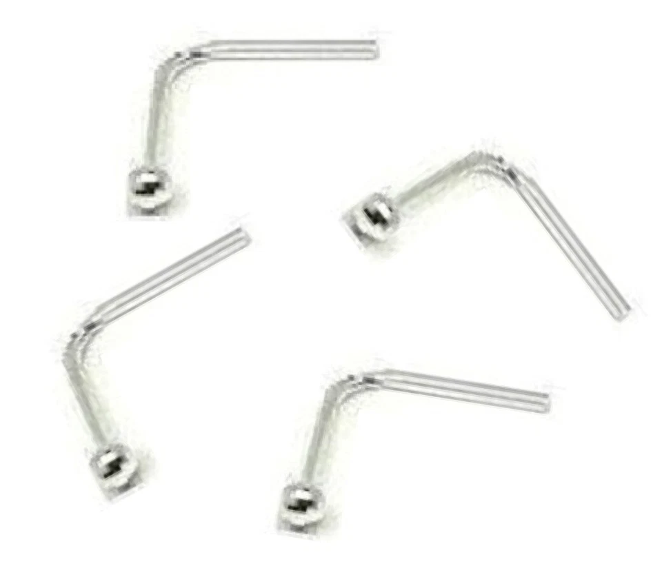 4 x L Shape Sterling Silver 1.5mm Ball Nose Studs Piercing New Body Jewellery - Image 1 of 1