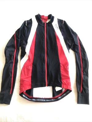 GORE BIKE WEAR full zip red,blk,wht MEDIUM windstopper soft shell jacket.STRETCH - Image 1 of 4