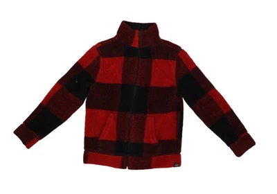 Chaqueta Express Para Hombre Pequeña Roja Negra Búfalo Cuadros Sherpa Vellón Cremallera Completa Foto 1 de 4